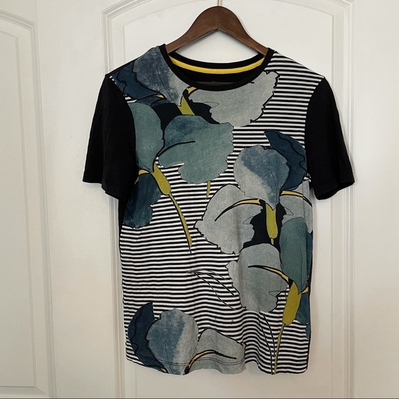 Tory Burch Cathy Print Striped Pima Cotton Shirt - Picture 3 of 6